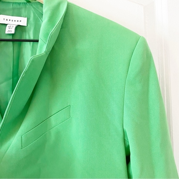 TOPSHOP Neon Green Longline Belted Blazer NWOT - Picture 8 of 9